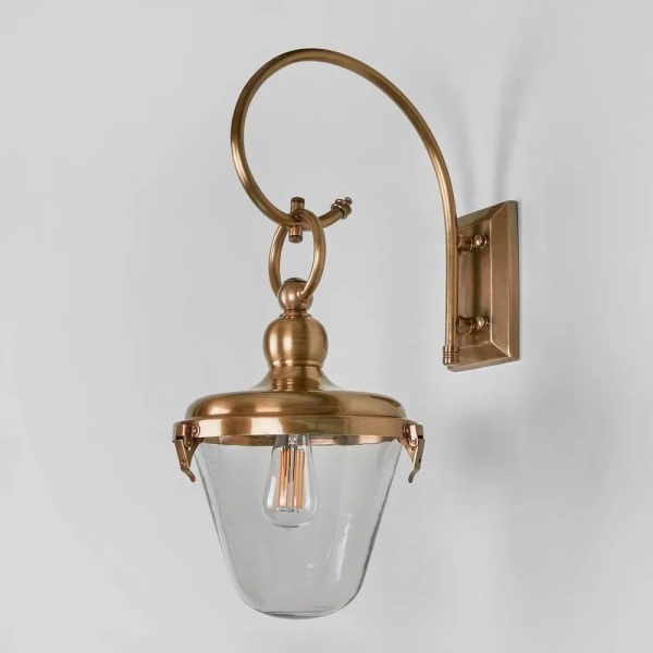 Wall light Savoy Outdoor Glass Shade Antique E27 H660 BRS