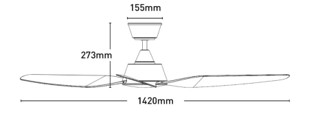 Ceiling fan Guardian DC with Remote D56 WH