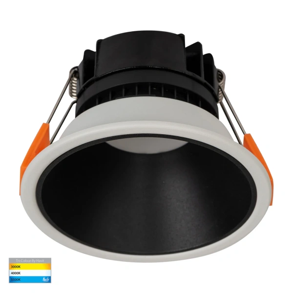 Recessed downlight Gleam WHT with BLK Insert 3CCT Fixed Deep LED 9W IP54 Recessed downlight Gleam WHT with BLK Insert 3CCT Fixed Deep LED 9W IP54