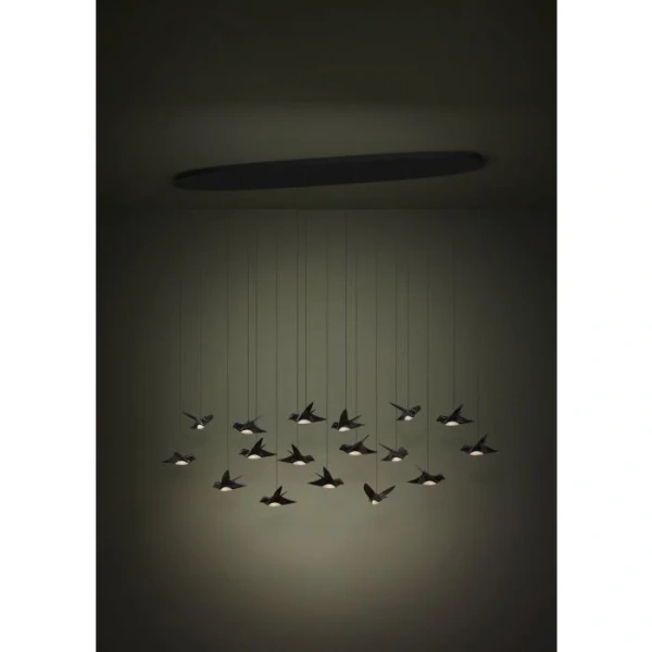 Pendant lamp Paratebueno 17 Birds LED 51W 3K BLK