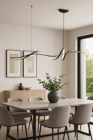 Pendant lamp Famous linear 2 P1 LED 20W 3CCT L1200 BK