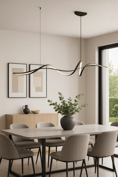 Pendant lamp Famous linear 2 P1 LED 20W 3K L1200 BK