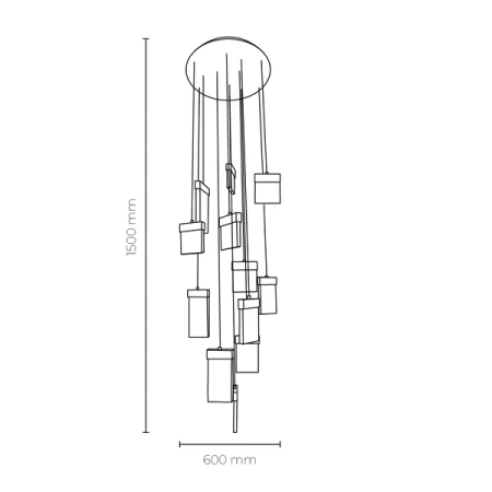 Pendant lamp Mira LED 96W D60 gold