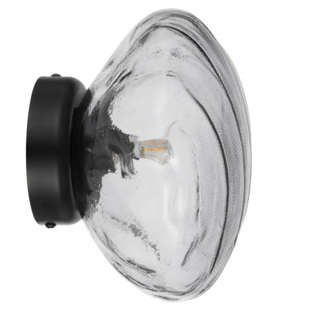 Wall light ZECCA D200 H200 IP44 BLACK SMOKE GLASS Display