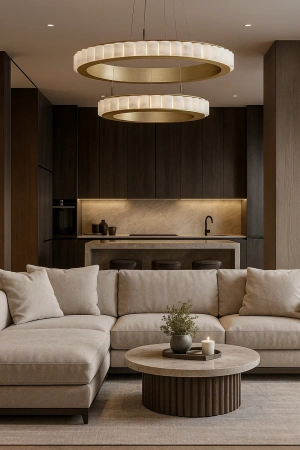 Pendant lamp Capella 2 Alabaster Spanish Marble LED 70W CCT Dim BRS