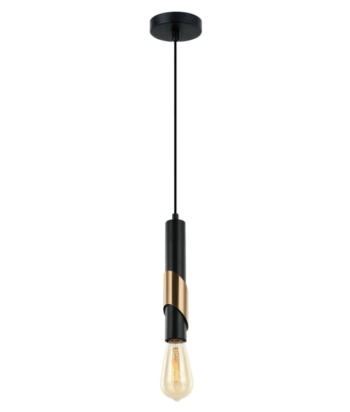 Pendant lamp GOLDA1 Tube with Brass Highlight