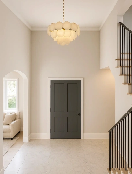 Pendant lamp Moreno S16 Alabaster Spanish Marble D80 BRS