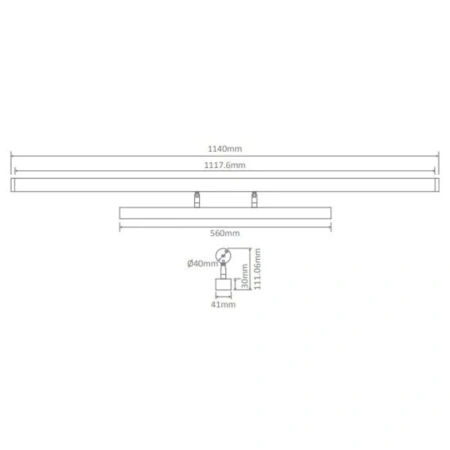Wall light MIRROR-20 Tricol LED 20W 86cm WHT