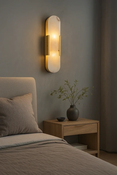 Wall light Lazata W1 Alabaster Spanish Marble G9 BRS