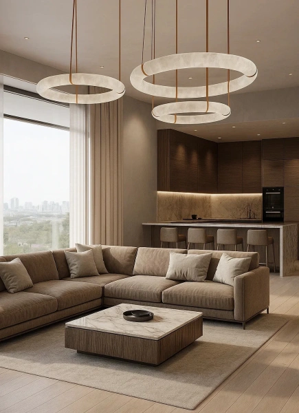 Pendant lamp Calcena D80 Alabaster Spanish Marble LED 50W BRS