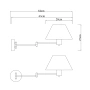 Wall lamp Elspet Swing Arm with charging ports brs
