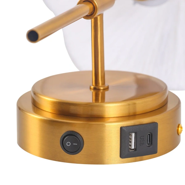 Wall lamp Sigrid Reading with charging ports brs