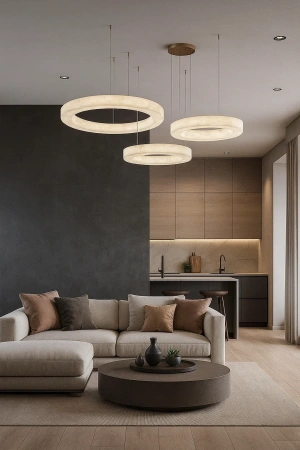 Pendant lamp Manzanera 3 Alabaster Spanish Marble LED 56W CCT BRS