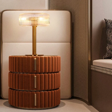 Table lamp Brizo 2x E27 Antique Brass Clear