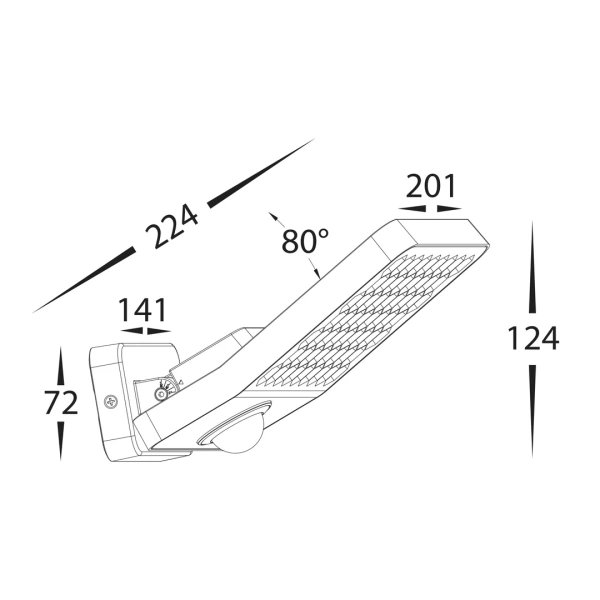 Floodlight Favo Adjustable LED 24W 4K HV3722N-GRY-PIR