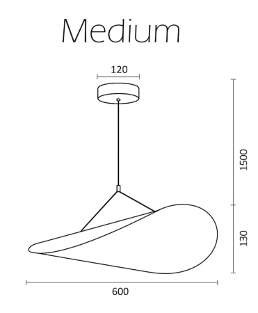 Pendant lamp Arca Medium LED 24W 3K D60 WHT