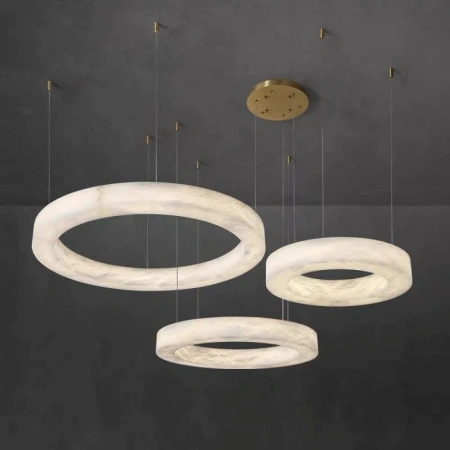 Pendant lamp Manzanera 3 Alabaster Spanish Marble LED 56W CCT BRS