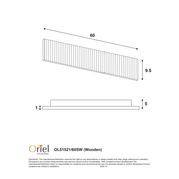 Wall light Rafter.60 Natural INTEGRAL LED 3CCT