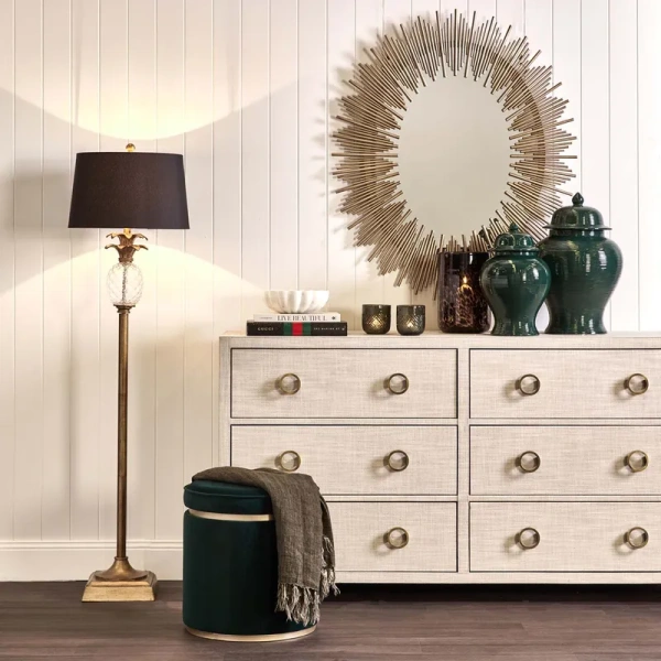 Floor Lamp Langley Pineapple Antique Gold