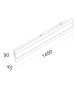 Wall light BANDA 4 LED 48W 3CCT H145 BLK