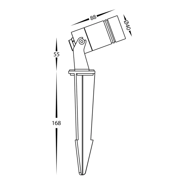 Spike light Lille 12V LED 3W Tricol HV1442T BLK