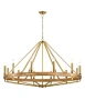 Pendant lamp FUNALE Candelabra L12 Oak Wood and Brass