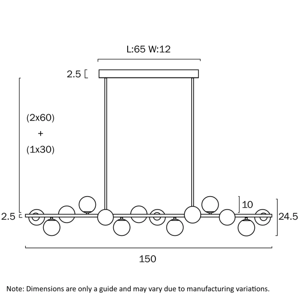 Pendant lamp Moran 14 L1500 AGOP