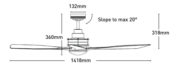 Ceiling fan Clarence AC D56 with LED 13W BR