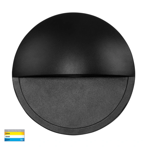 Step light Veko Black with Eyelid HV2929T-BLK-240V IP65