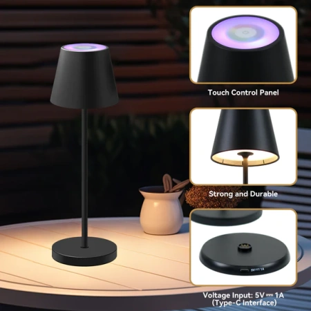 Table Lamp Enoki Portable 8RGB Black