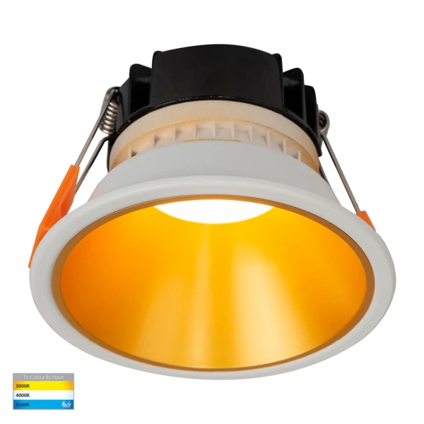 Recessed downlight Gleam WHT with Gold Insert 3CCT Fixed Deep LED 9W IP54 Recessed downlight Gleam WHT with Gold Insert 3CCT Fixed Deep LED 9W IP54