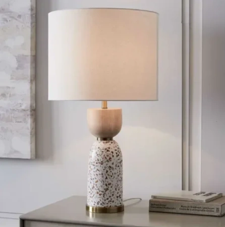 Table lamp Lottie Terrazzo Timber B22 WHT