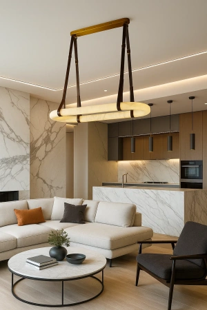 Pendant lamp Calcena L100 Alabaster Spanish Marble LED 45W BRS