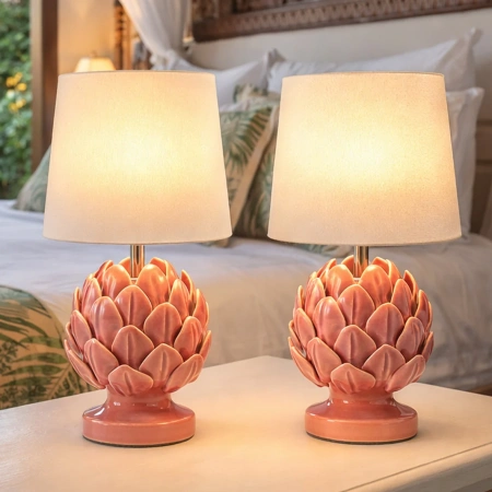 Table lamp Tasha Artichoke Set of 2 E14 Coral