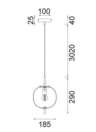 Pendant lamp PINO 5 Round Smokey Black 10W