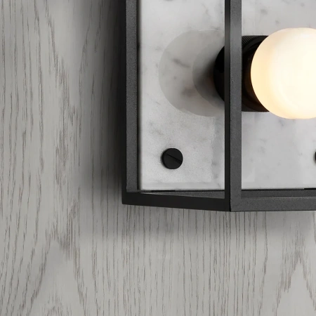Wall light Caged Small White Marble e27