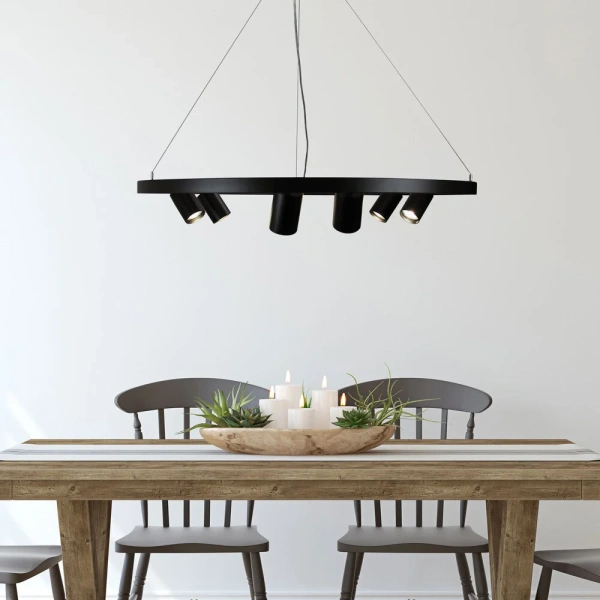 Pendant lamp PANO 6 SPOT BLACK