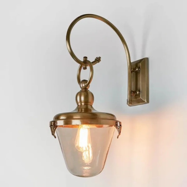 Wall light Savoy Outdoor Glass Shade Antique E27 H660 BRS