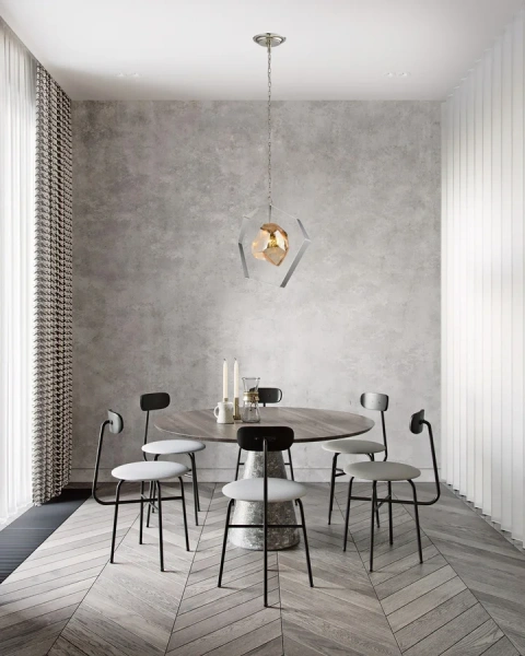 Pendant lamp METEORA1 E27 silver