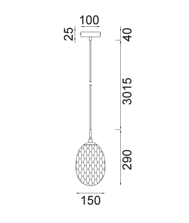 Pendant lamp KATHAL 1 E14 D15 OR