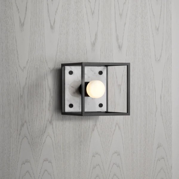 Wall light Caged Small White Marble e27 Wall light Caged Small White Marble e27