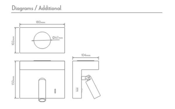 Wall lamp CHARGE-01 Wireless charger WHT