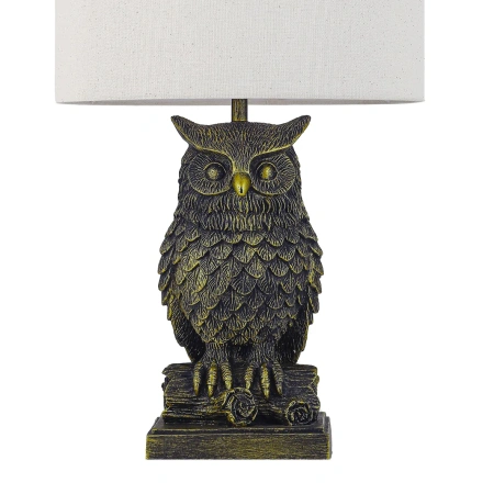 Table lamp Owl Sculpture LED Antique Brass