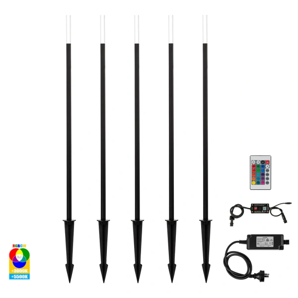 Bollard Spike kit Drique RGBCW 5 Light WIFI BLK