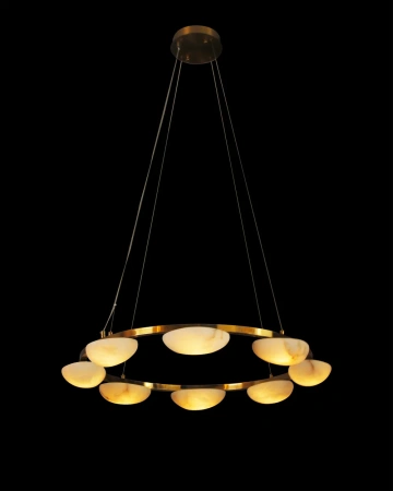 Pendant lamp Miraflores P8 Alabaster Spanish Marble D80 LED 40W CCT Dim BRS