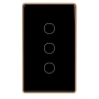 Wall Switch 3 Gang BLK-GLD HV9220-3 Wifi