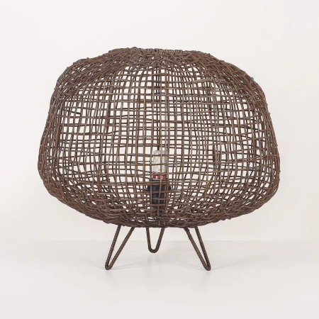 Table lamp Nerina Rattan E27 Brown