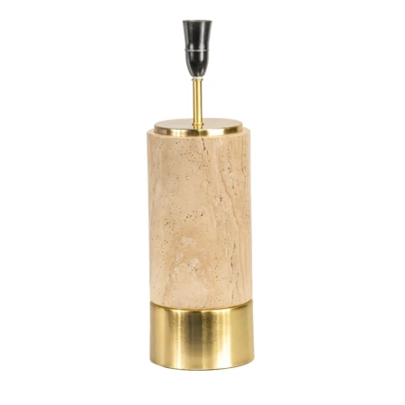 Table Lamp Paola Travertine White Shade