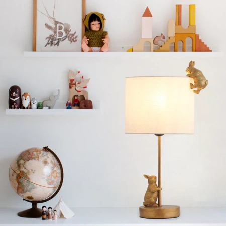 Table Lamp Two Rabbits Playing