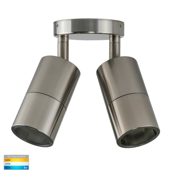 Wall light Tivah Titanium Aluminium 3CCT Double Adjustable HV1387GU10T IP65
